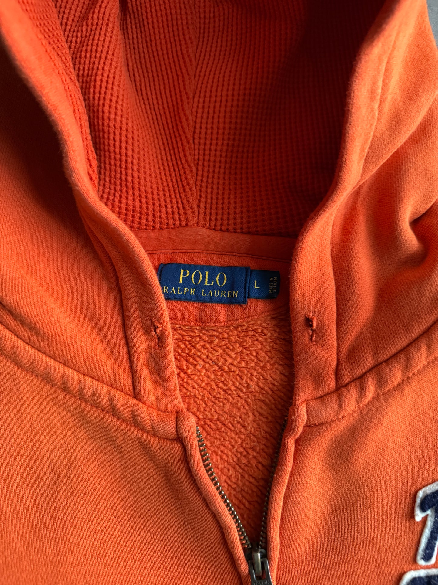(M) Polo Ralph Lauren Orange Zip Up Hoodie