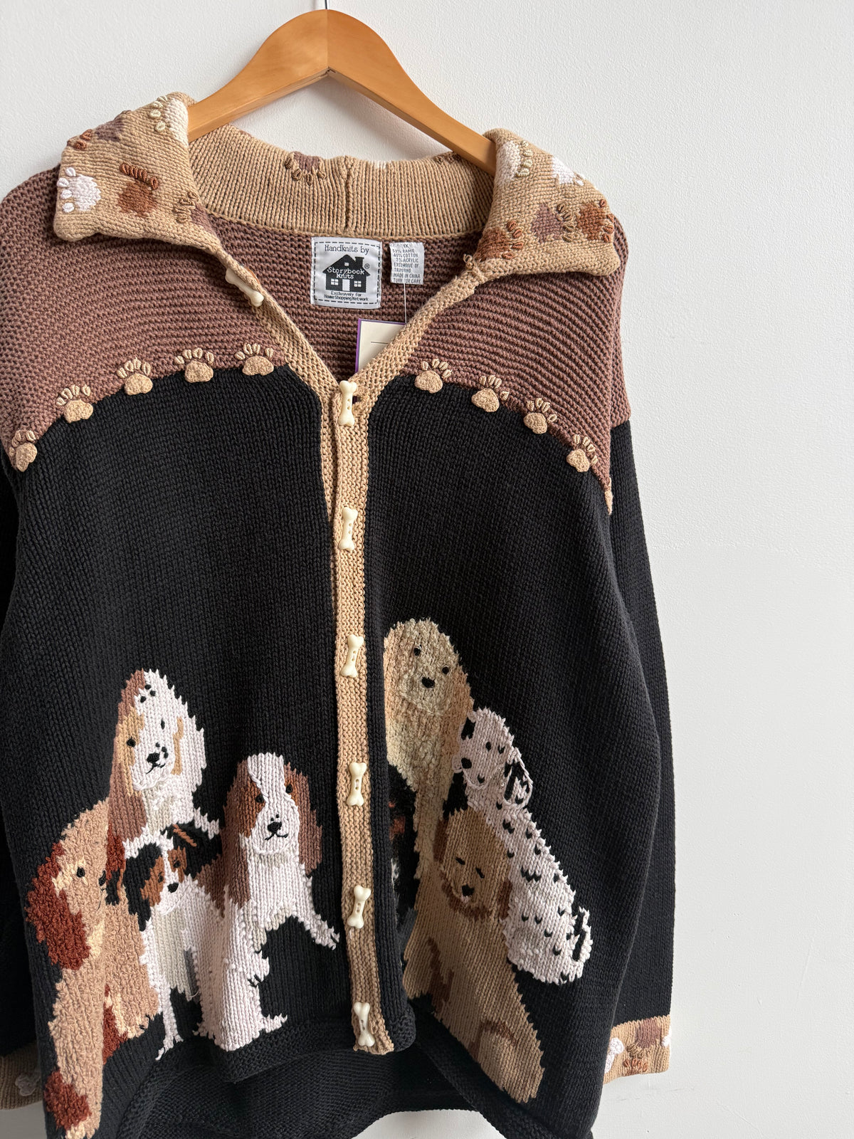 (XL) Dog Cardigan Knit Sweater