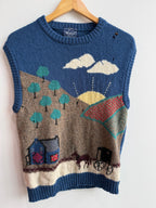 (M) Woolrich Horse Prairie Scene Sweater Vest