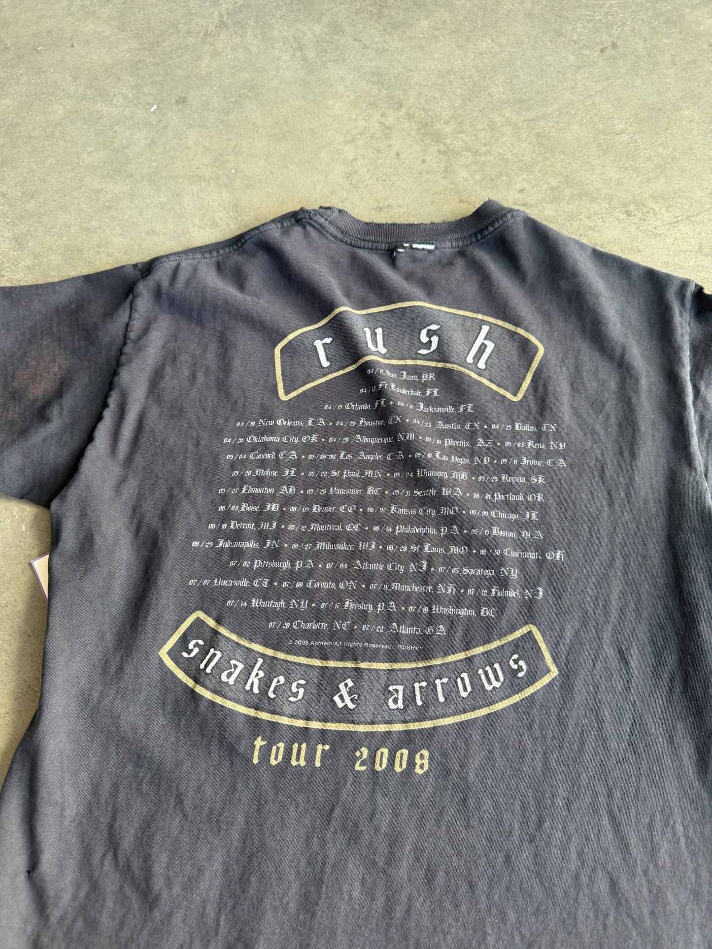 (M) Rush 2008 Tour Tee