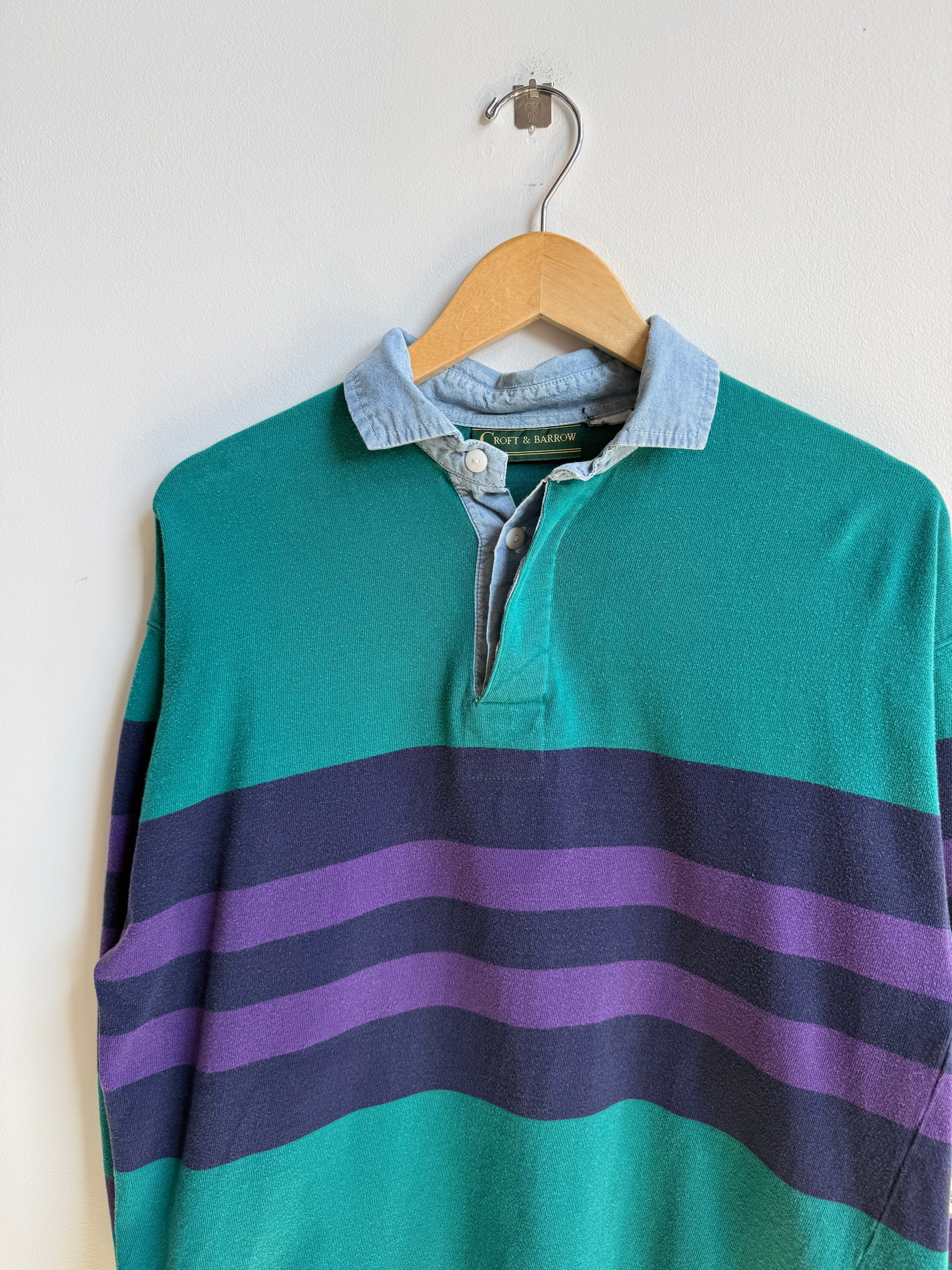 (L) Striped Rugby Longsleeve