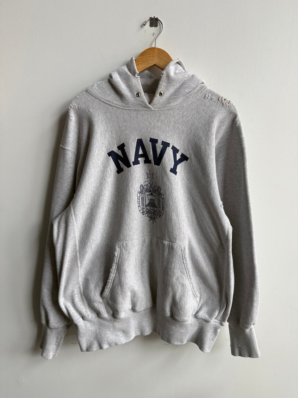 (XL) Navy Reverse Weave Hoodie