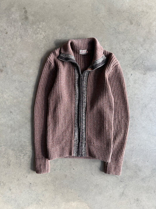 (M) Bond Zip Up Wool Sweater