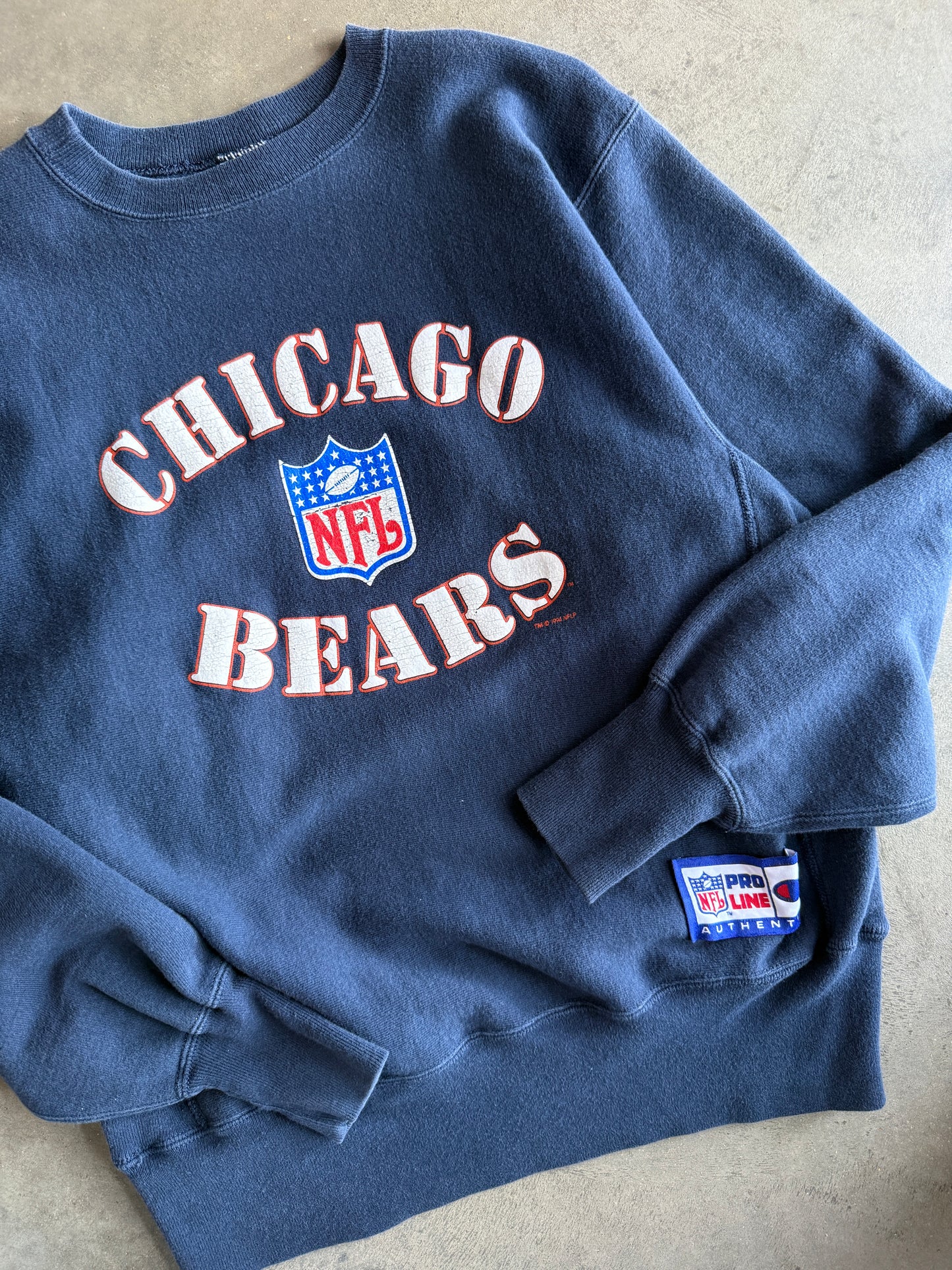 (L) Chicago Bears Reverse Weave Crew