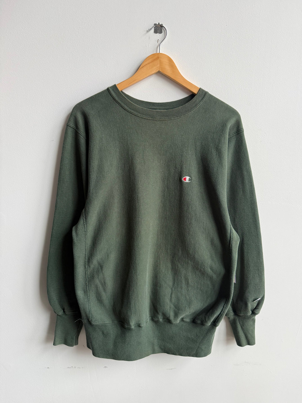 (L) Green Champion Reverse Weave Crew