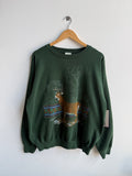 (XL) Deer Print Crew