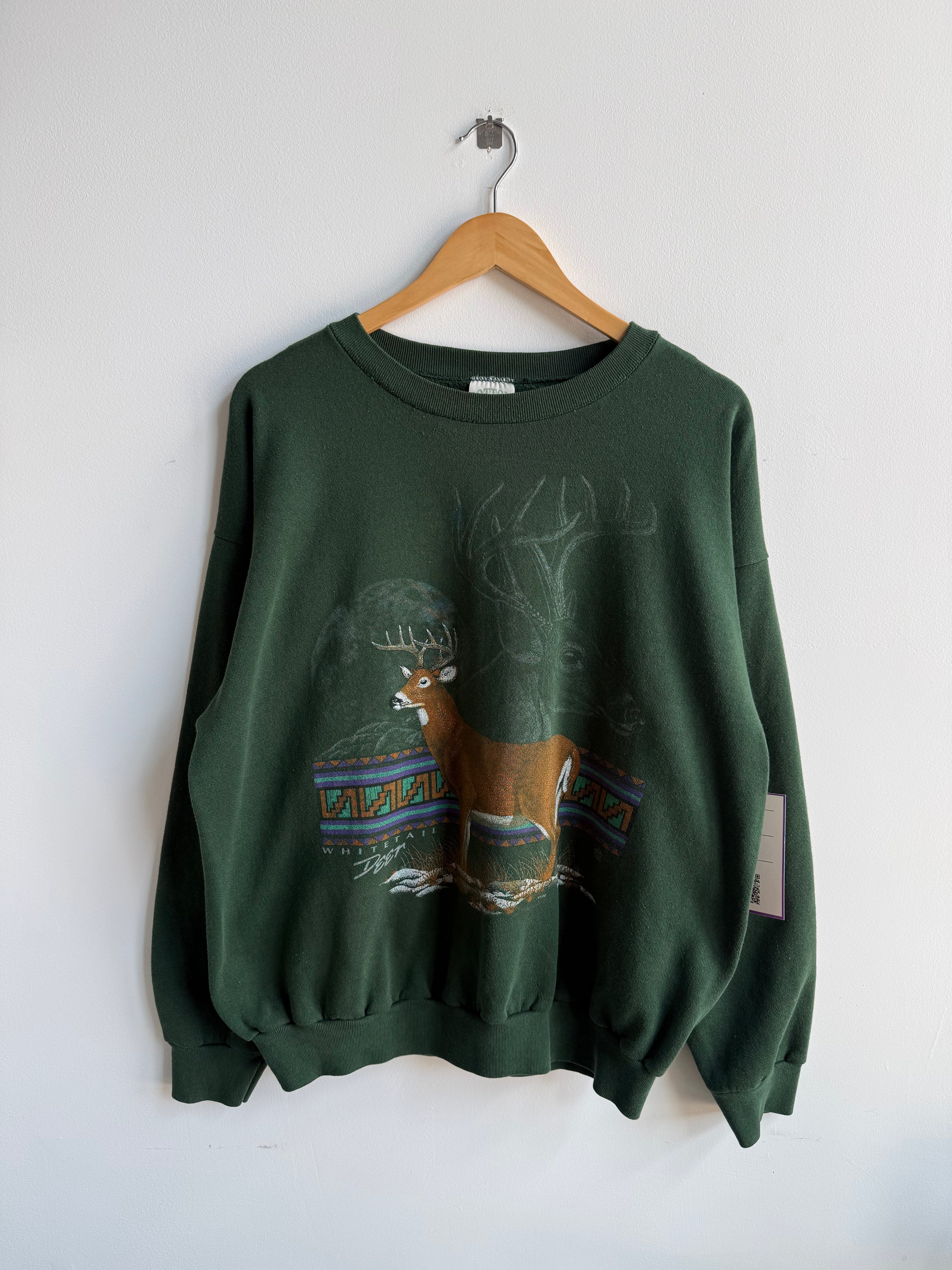 (XL) Deer Print Crew