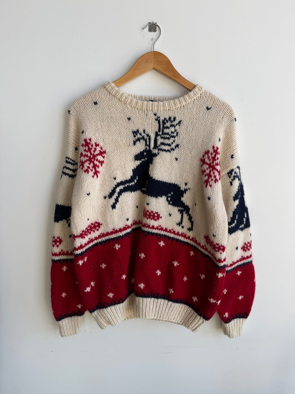 (L) Eddie Bauer Deer Sweater
