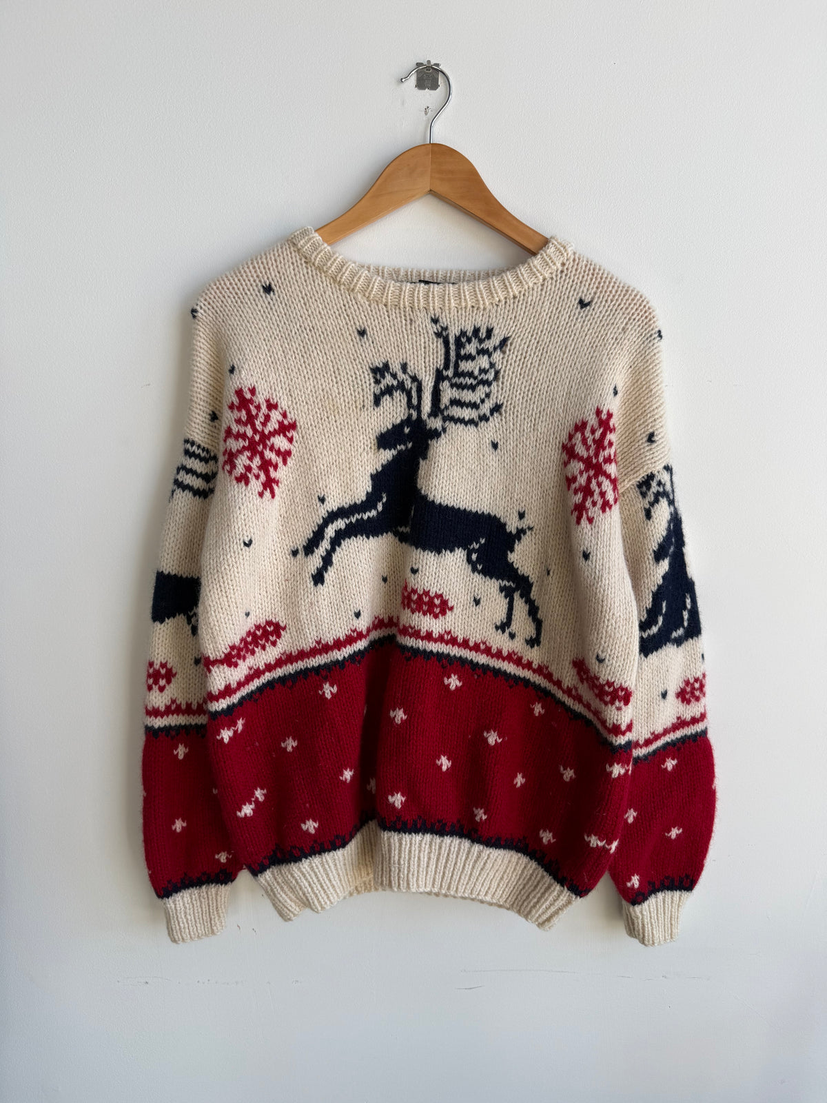 (L) Eddie Bauer Deer Sweater