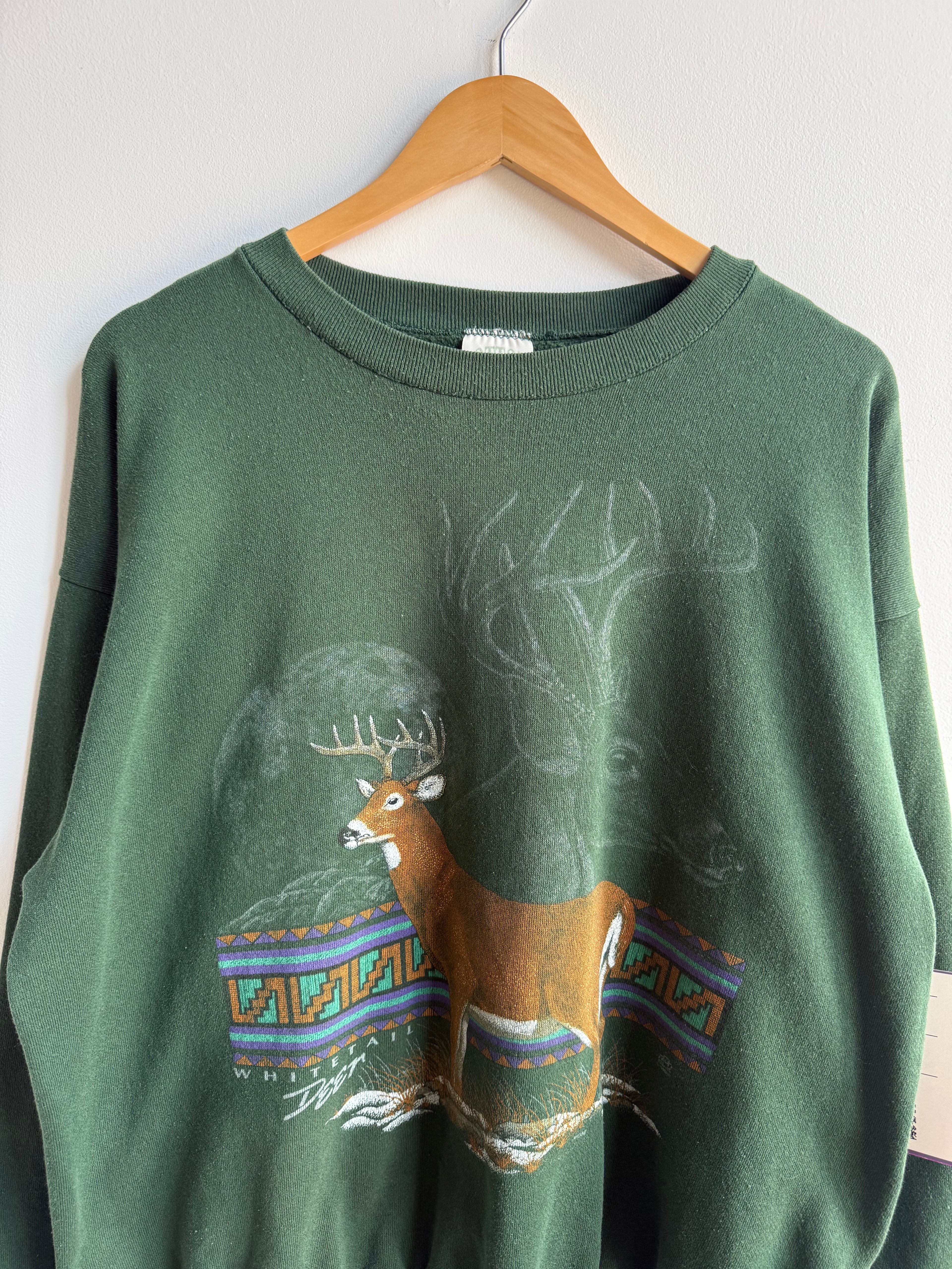 (XL) Deer Print Crew