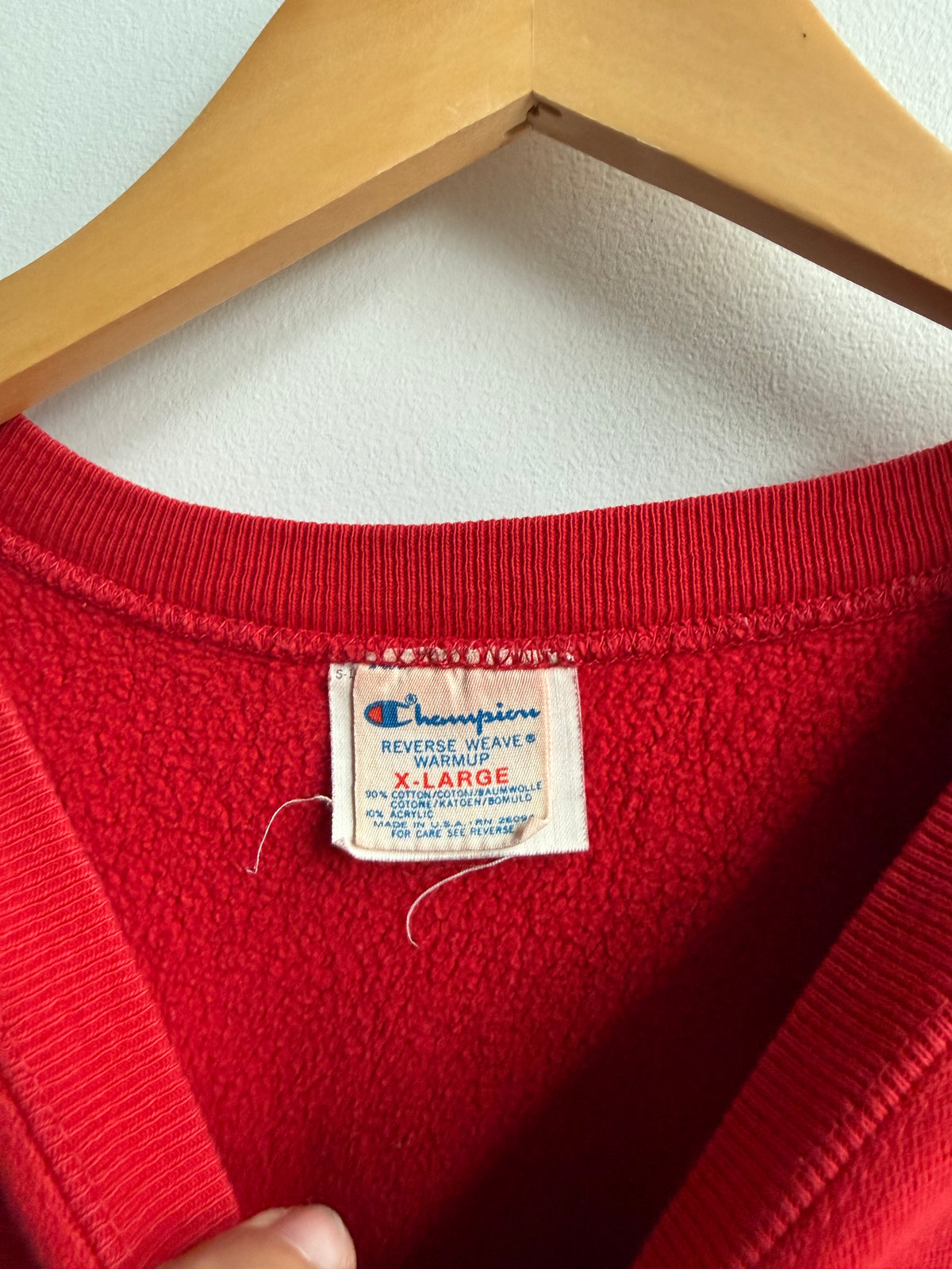 (XL) Red Champion Reverse Weave Crew