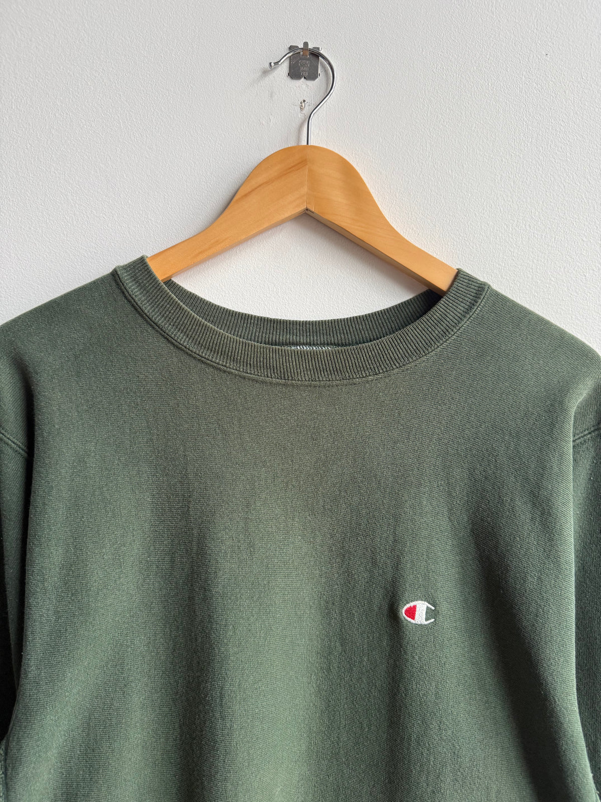 (L) Green Champion Reverse Weave Crew