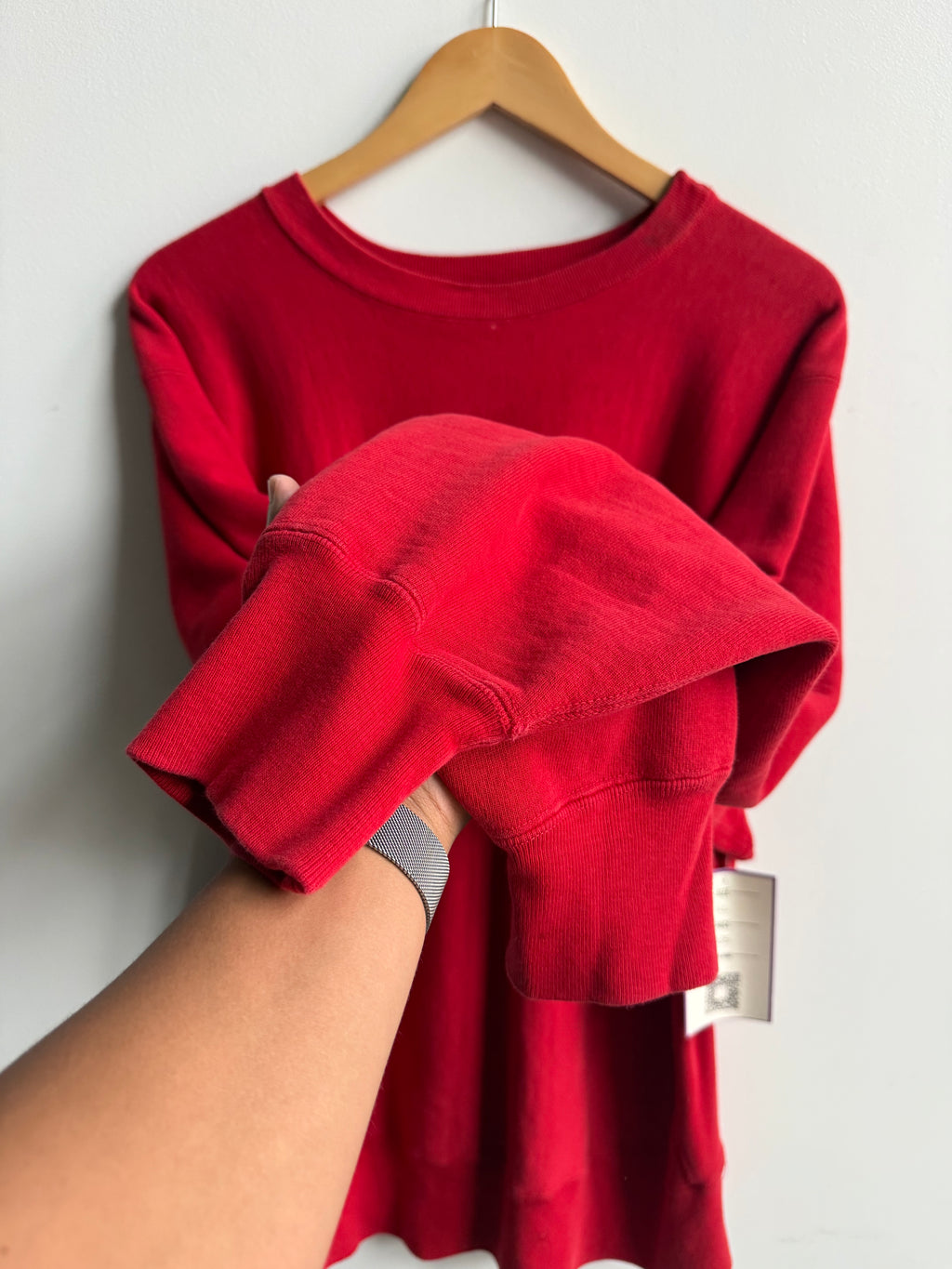 (XL) Red Champion Reverse Weave Crew