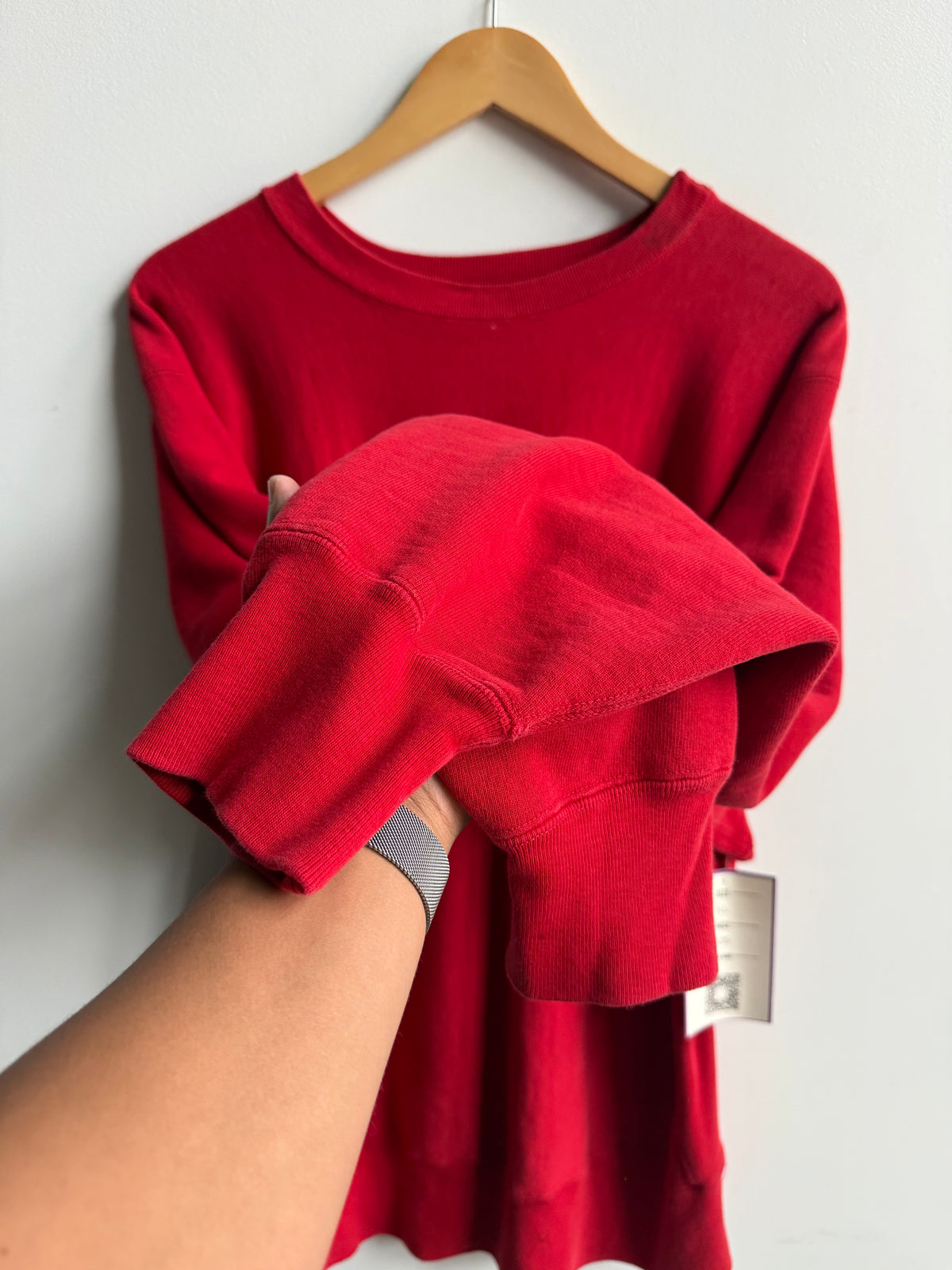 (XL) Red Champion Reverse Weave Crew