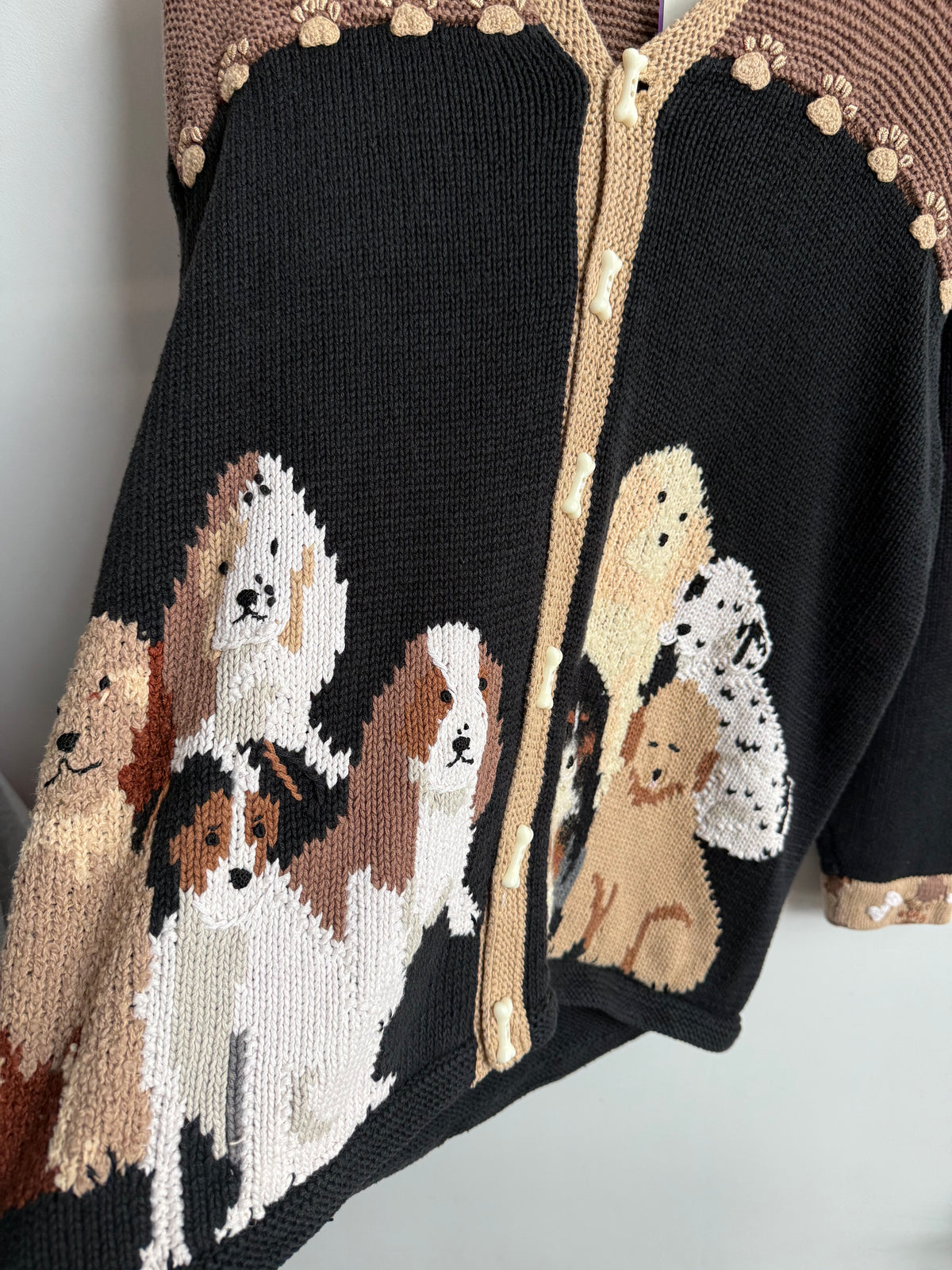 (XL) Dog Cardigan Knit Sweater