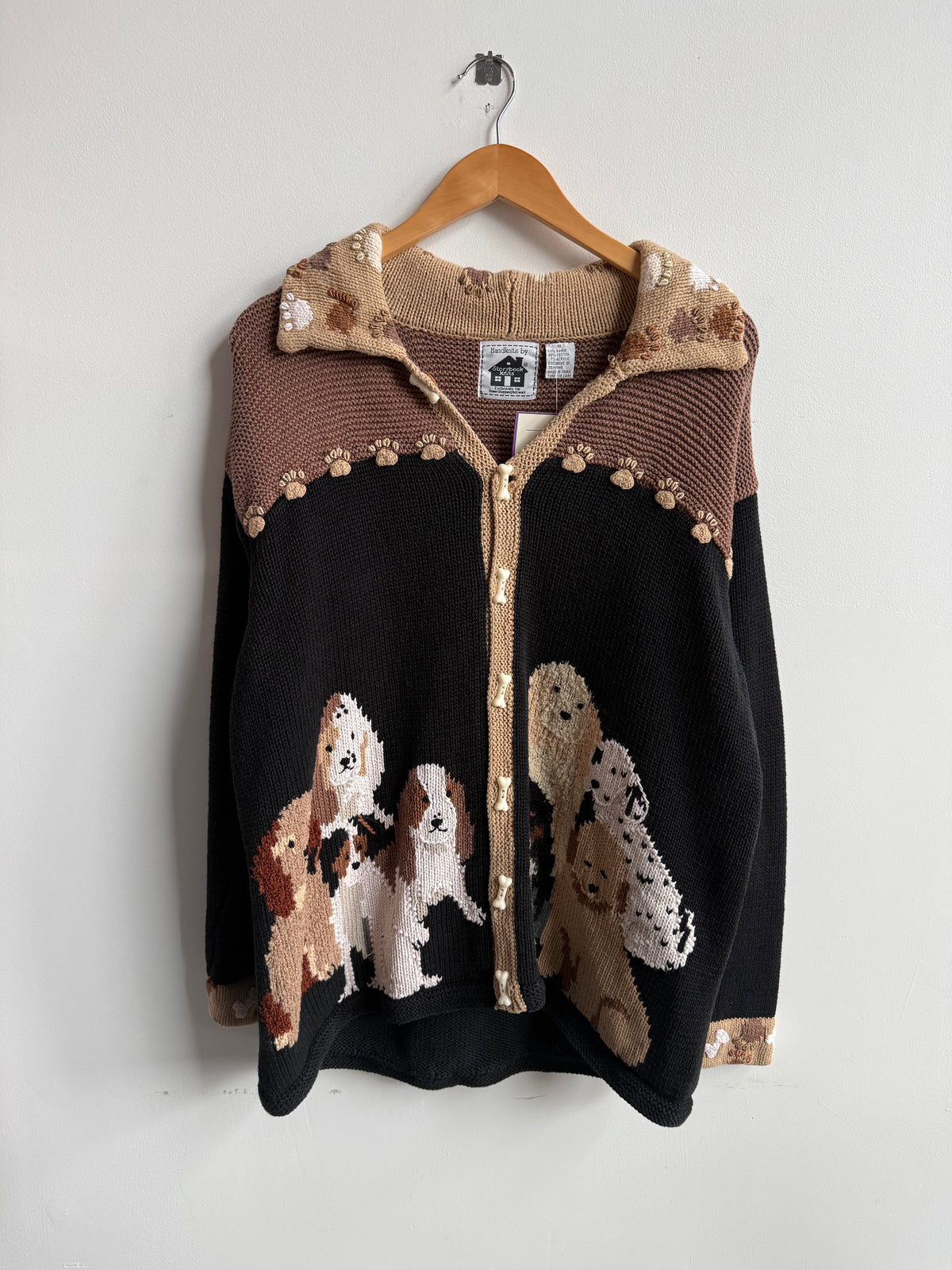 (XL) Dog Cardigan Knit Sweater