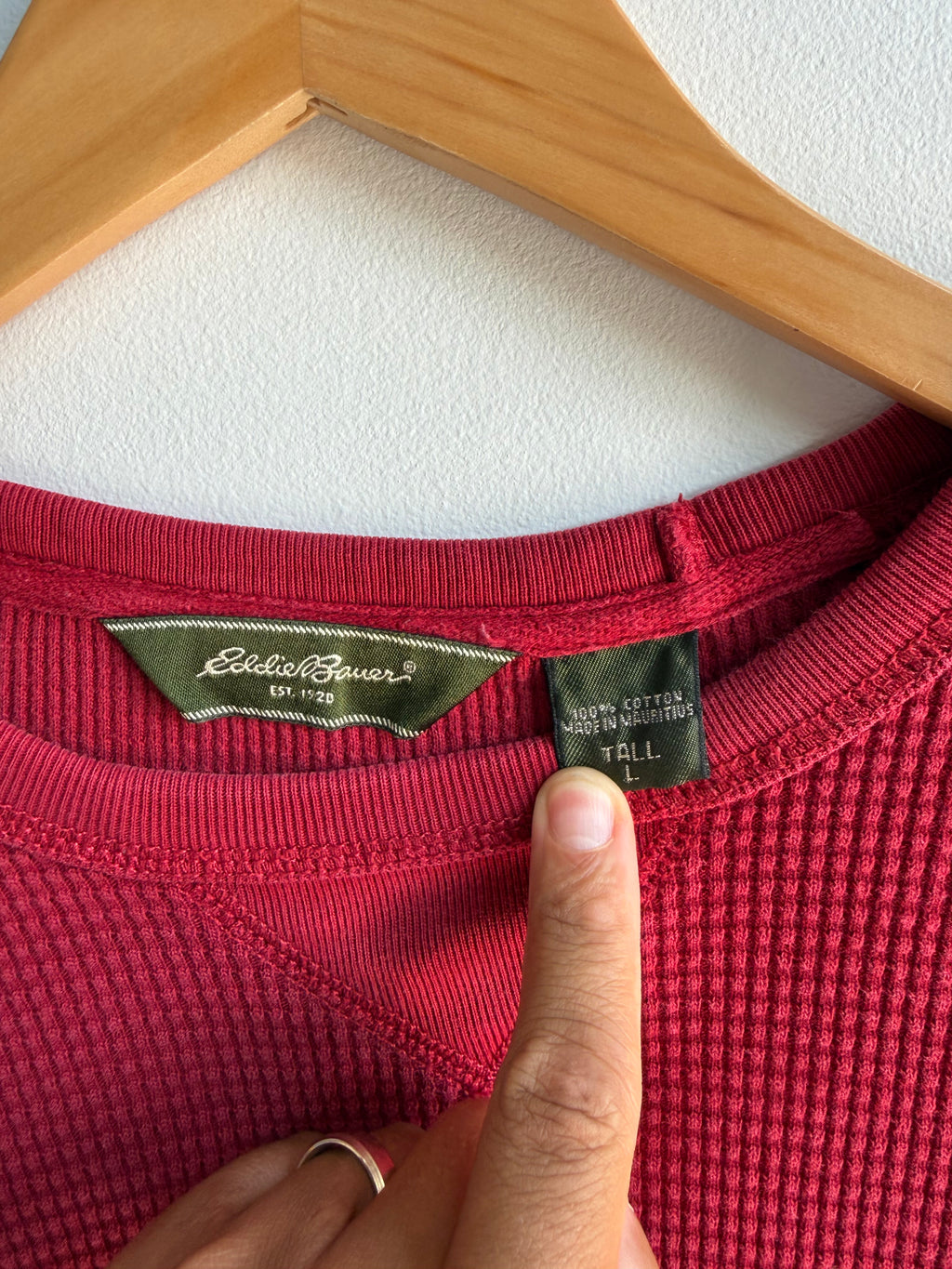 (L) Eddie Bauer Waffle Thermal Shirt