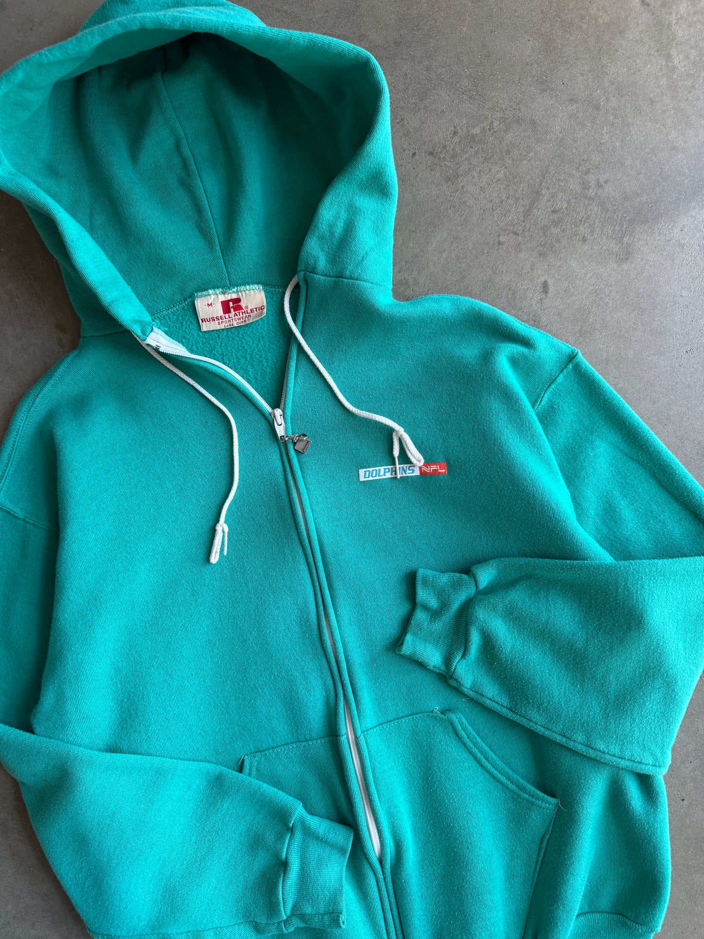 (M) Miami Dolphins Russell Zip Up Hoodie