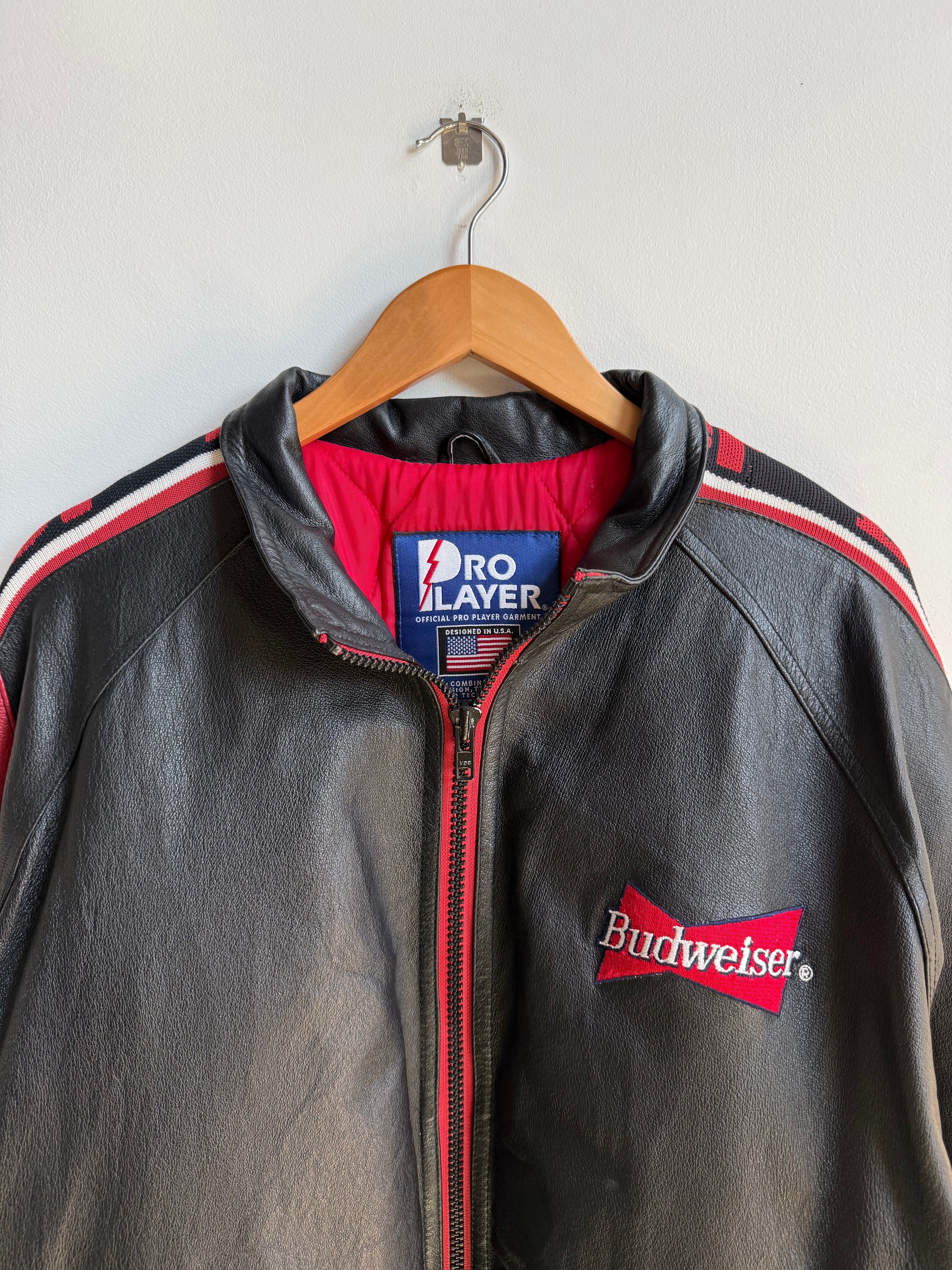 (L) Budweiser Leather Jacket