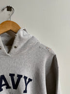(XL) Navy Reverse Weave Hoodie