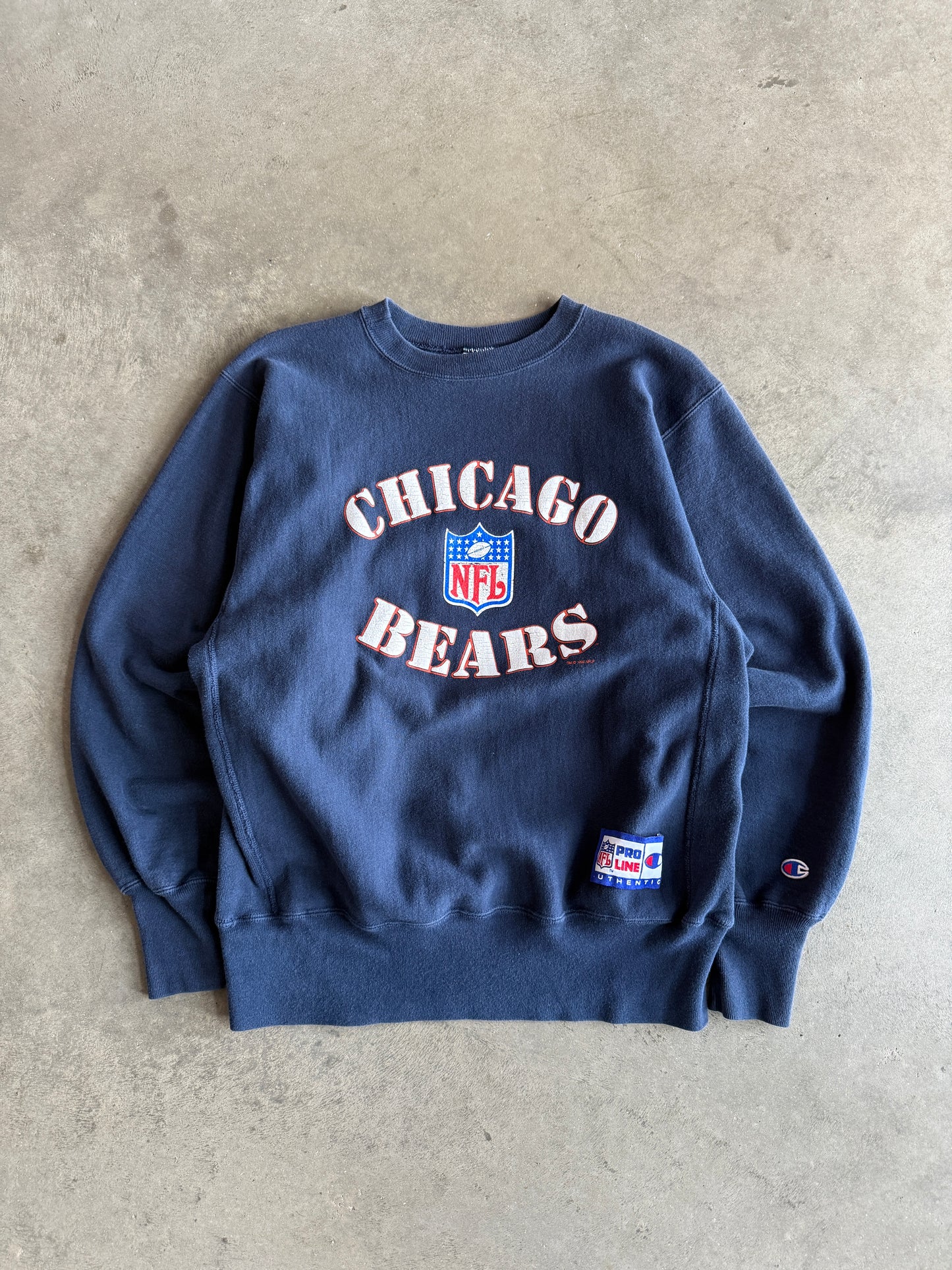 (L) Chicago Bears Reverse Weave Crew