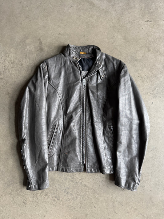 (M) Grey Leather Jacket