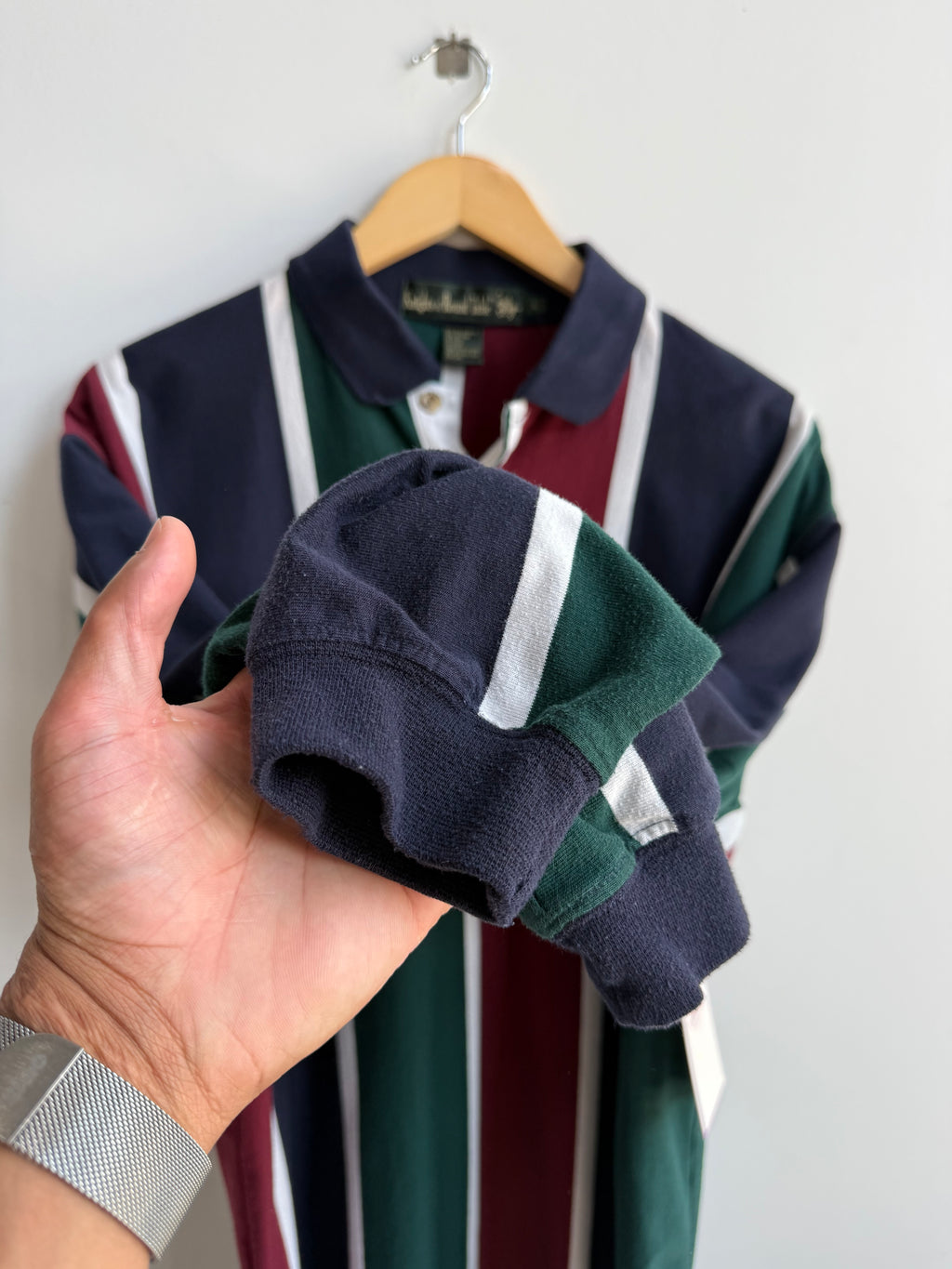 (L) Striped Rugby Polo Shirt