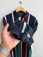 (L) Striped Rugby Polo Shirt