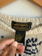 (L) Eddie Bauer Deer Sweater
