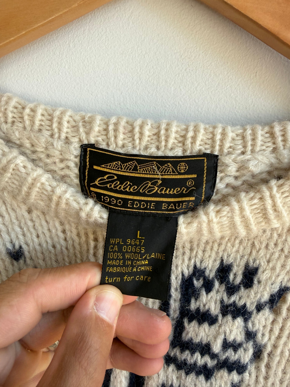 (L) Eddie Bauer Deer Sweater