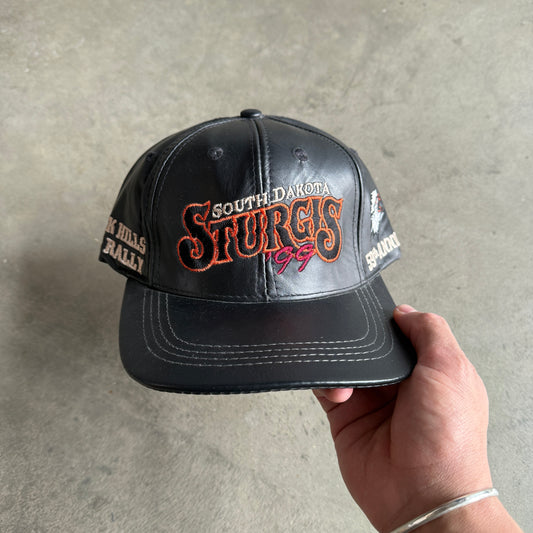 Sturgis Leather Strapback Hat