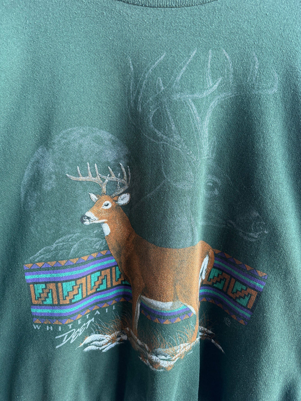 (XL) Deer Print Crew