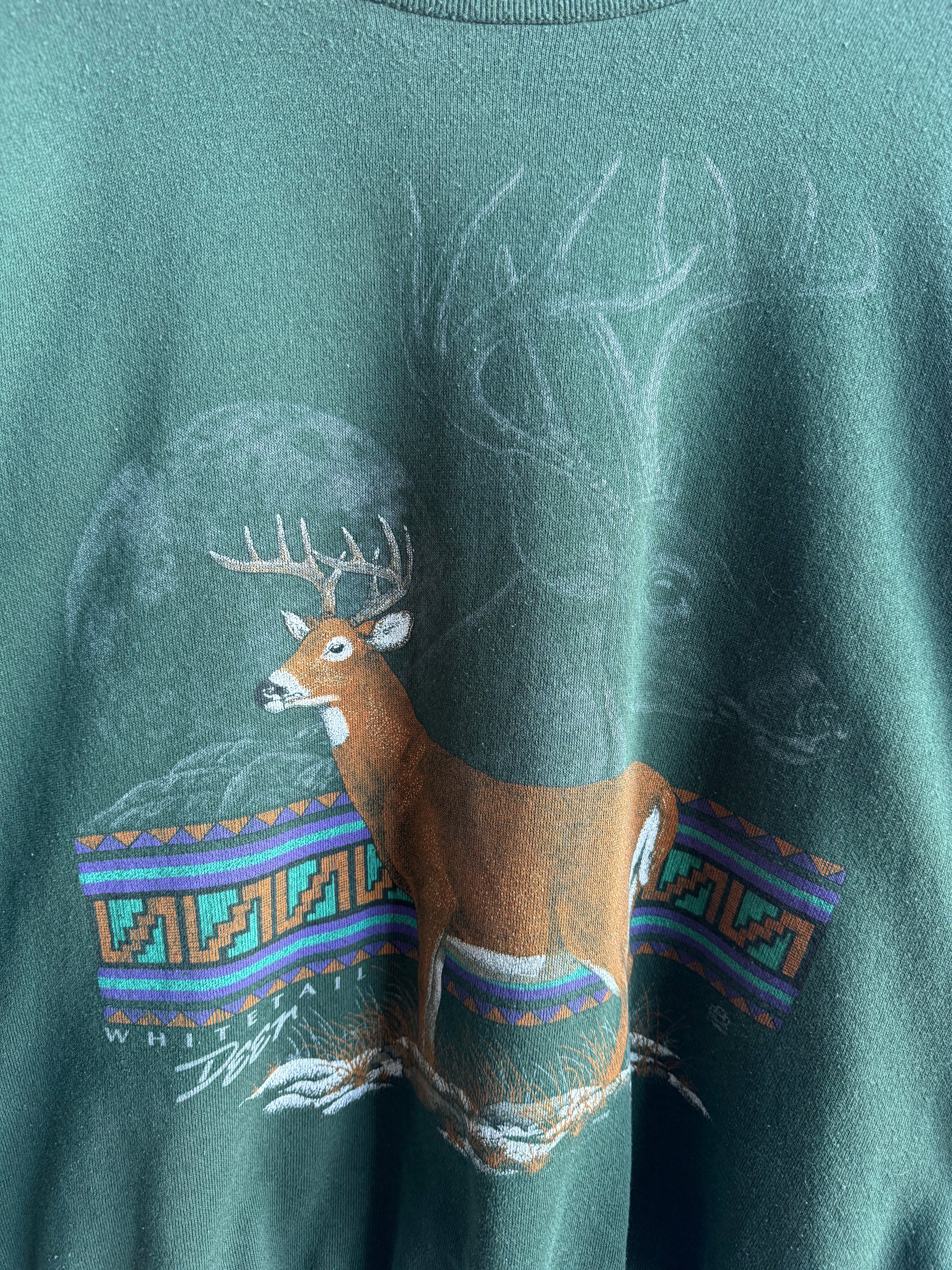 (XL) Deer Print Crew