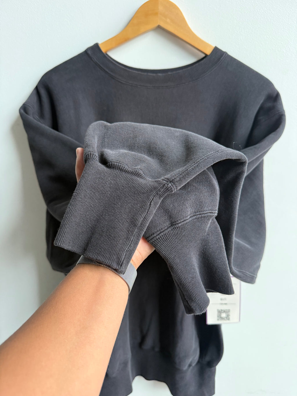 (XL) Black Champion Reverse Weave Crew