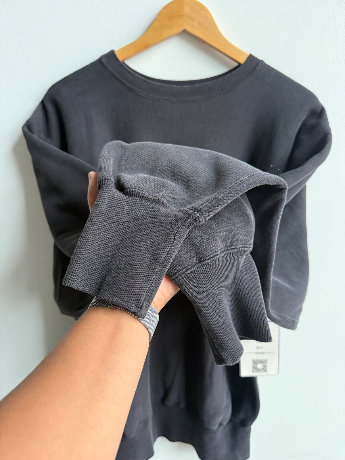 (XL) Black Champion Reverse Weave Crew