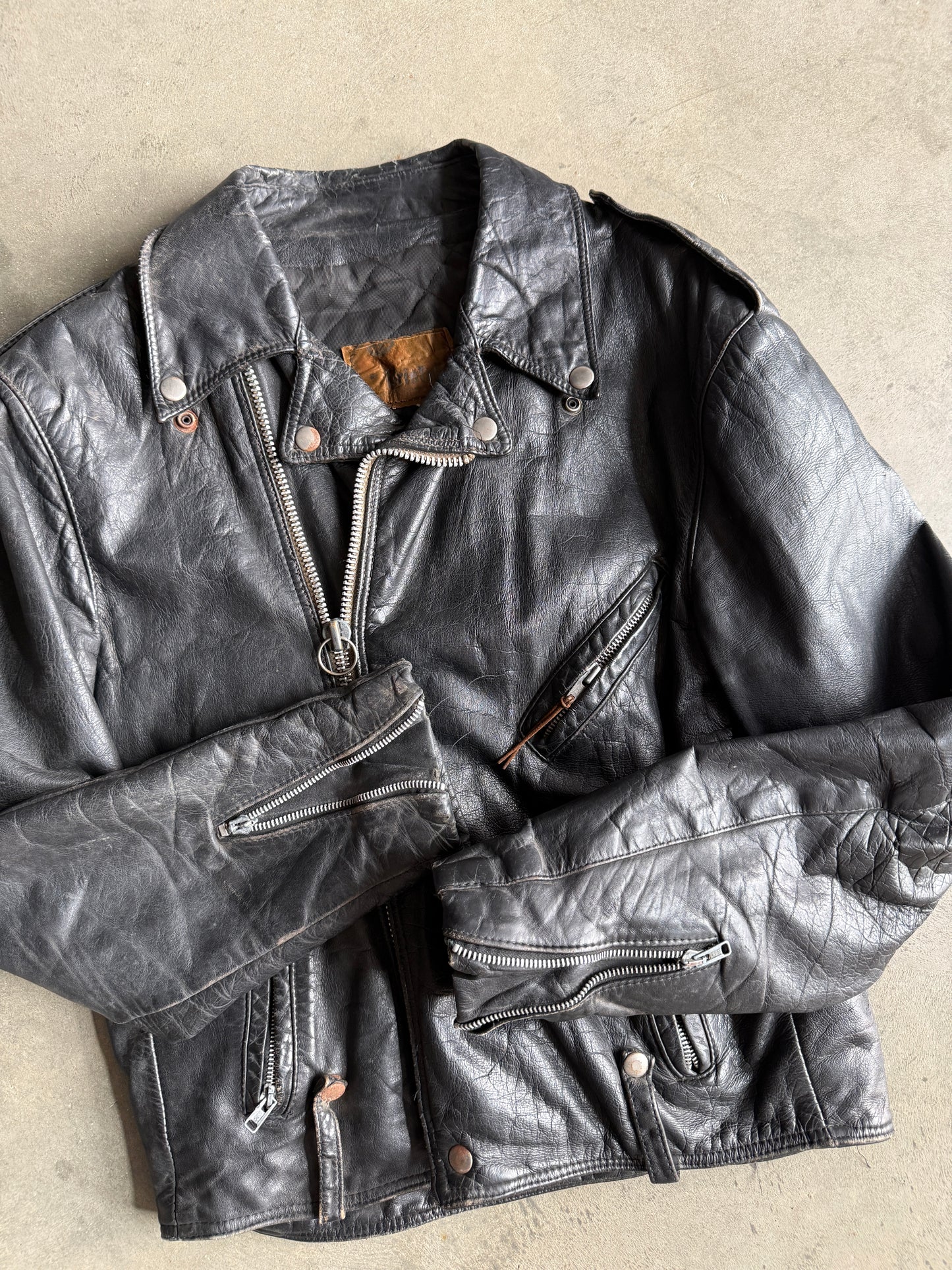 (L) 60s Leather Jacket
