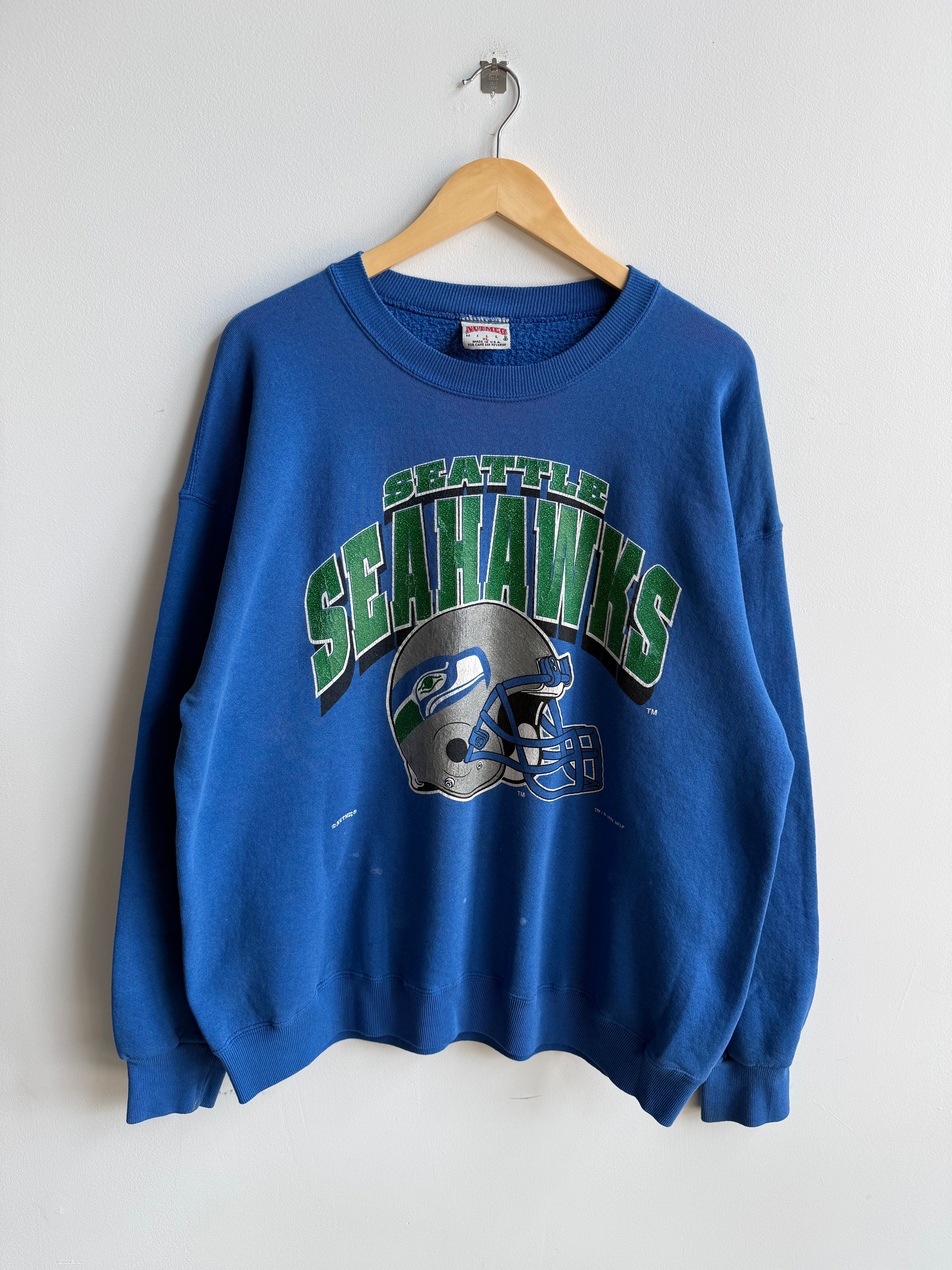 (XL) Seattle Seahawks Nutmegs Mills Crew