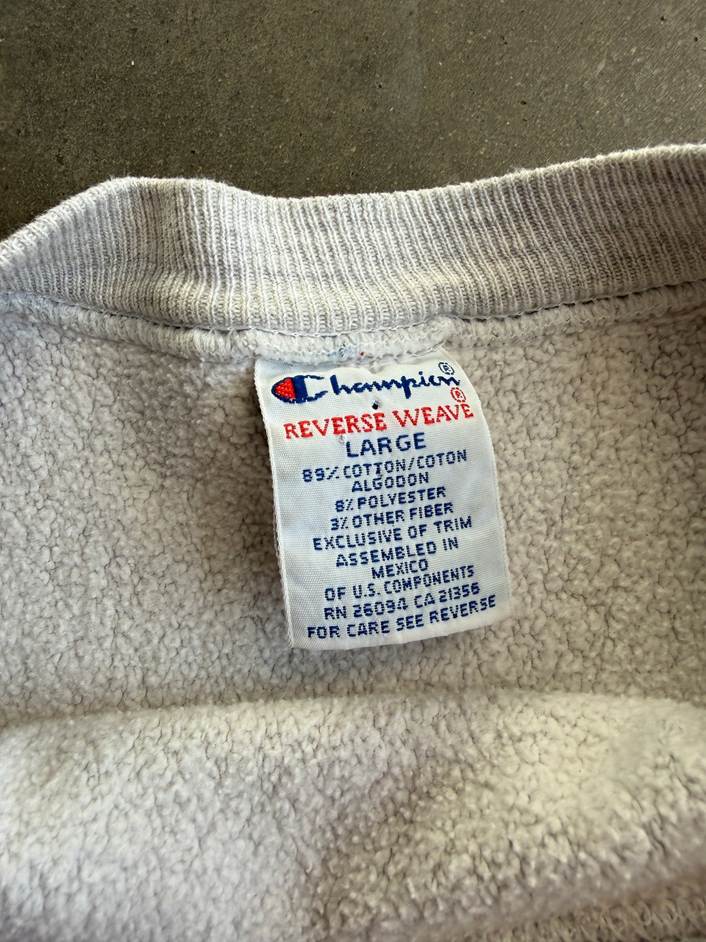 (L) Virginia Champion Reverse Weave Crew