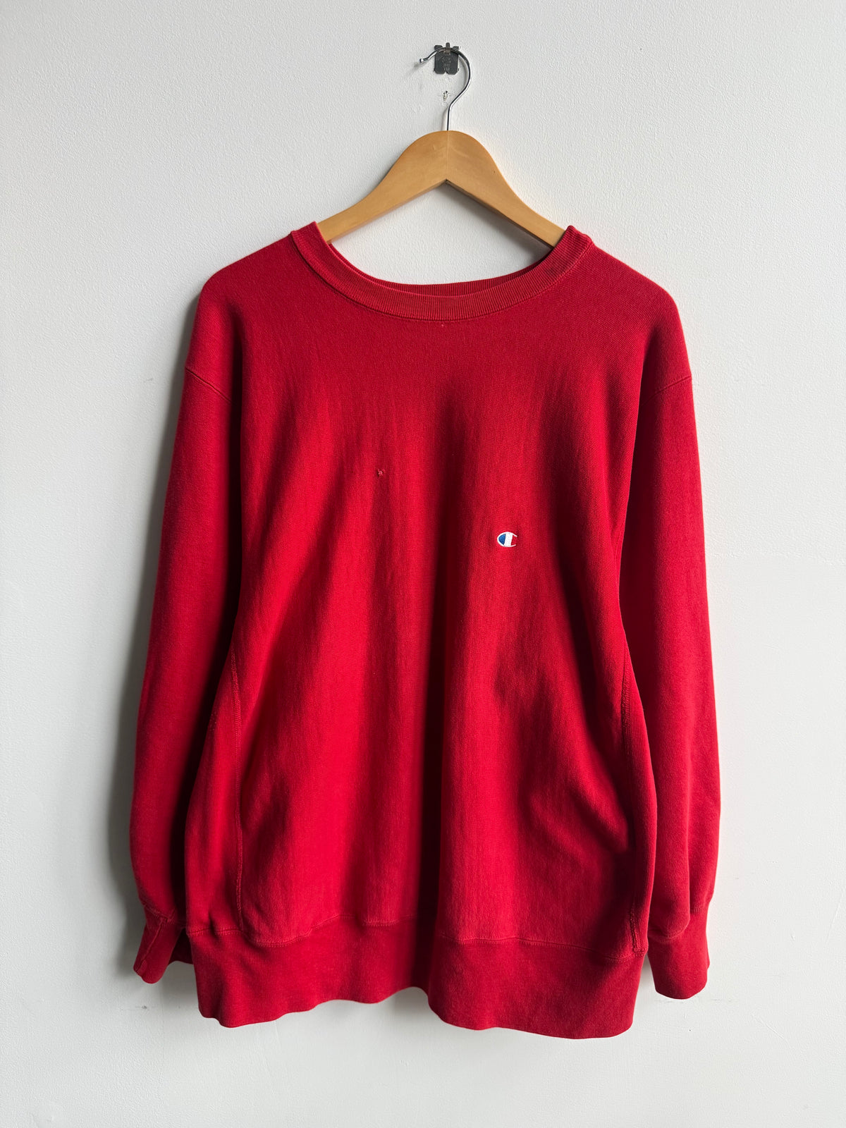 (XL) Red Champion Reverse Weave Crew