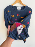 (M) Accordeon Flower Sweater