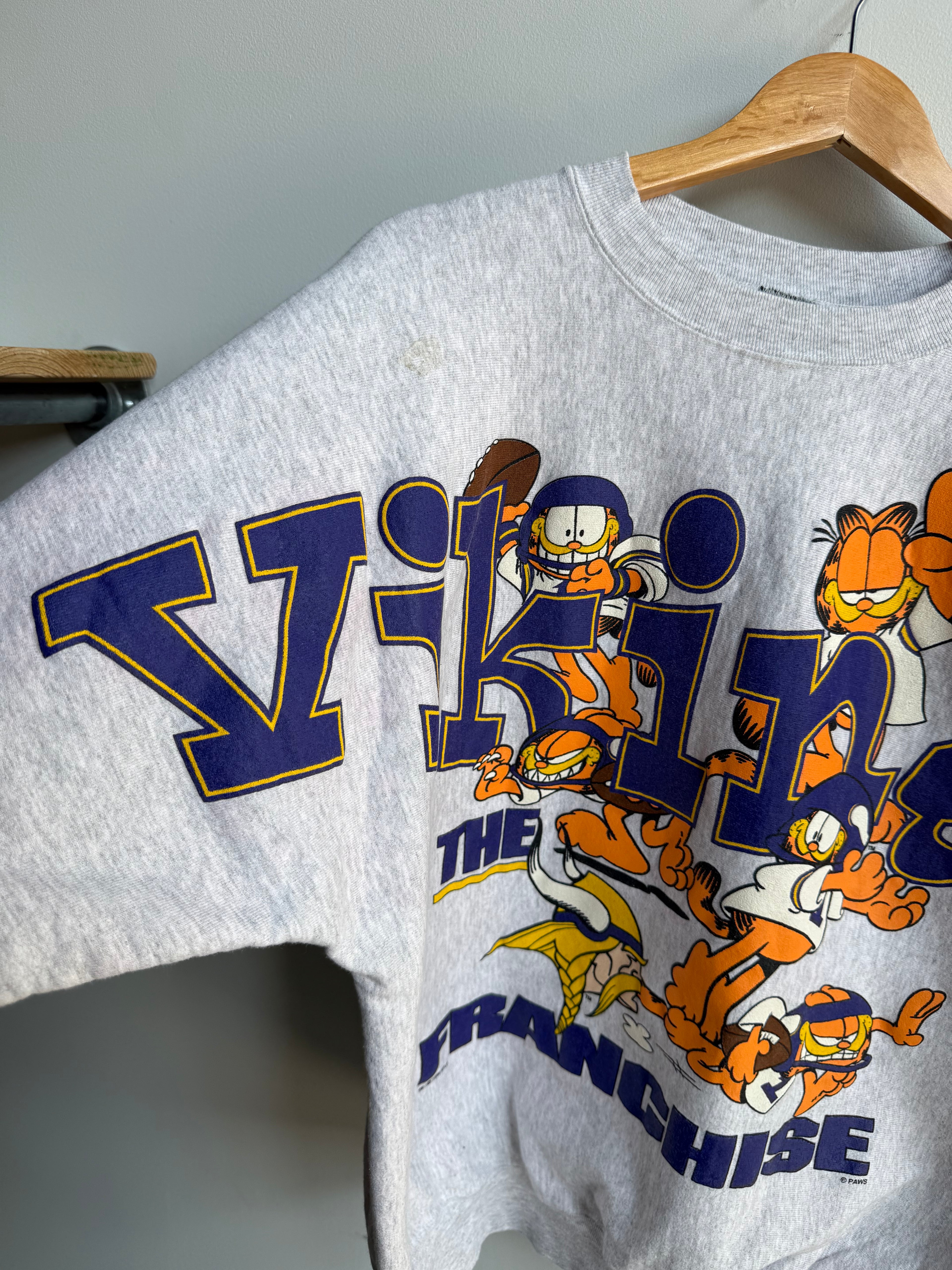 (XL) Minnesota Vikings Garfield Spell Out Crew
