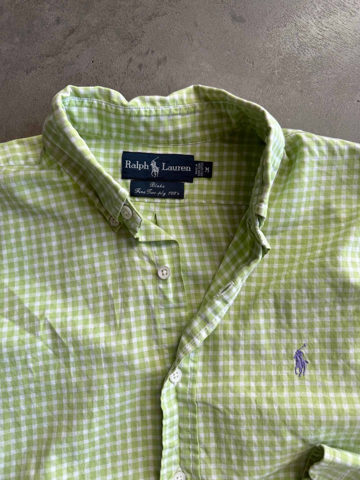 (M) Green Polo Button Up Shirt