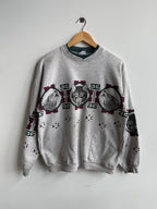 (L) Art Unlimited Wolf Print Crew