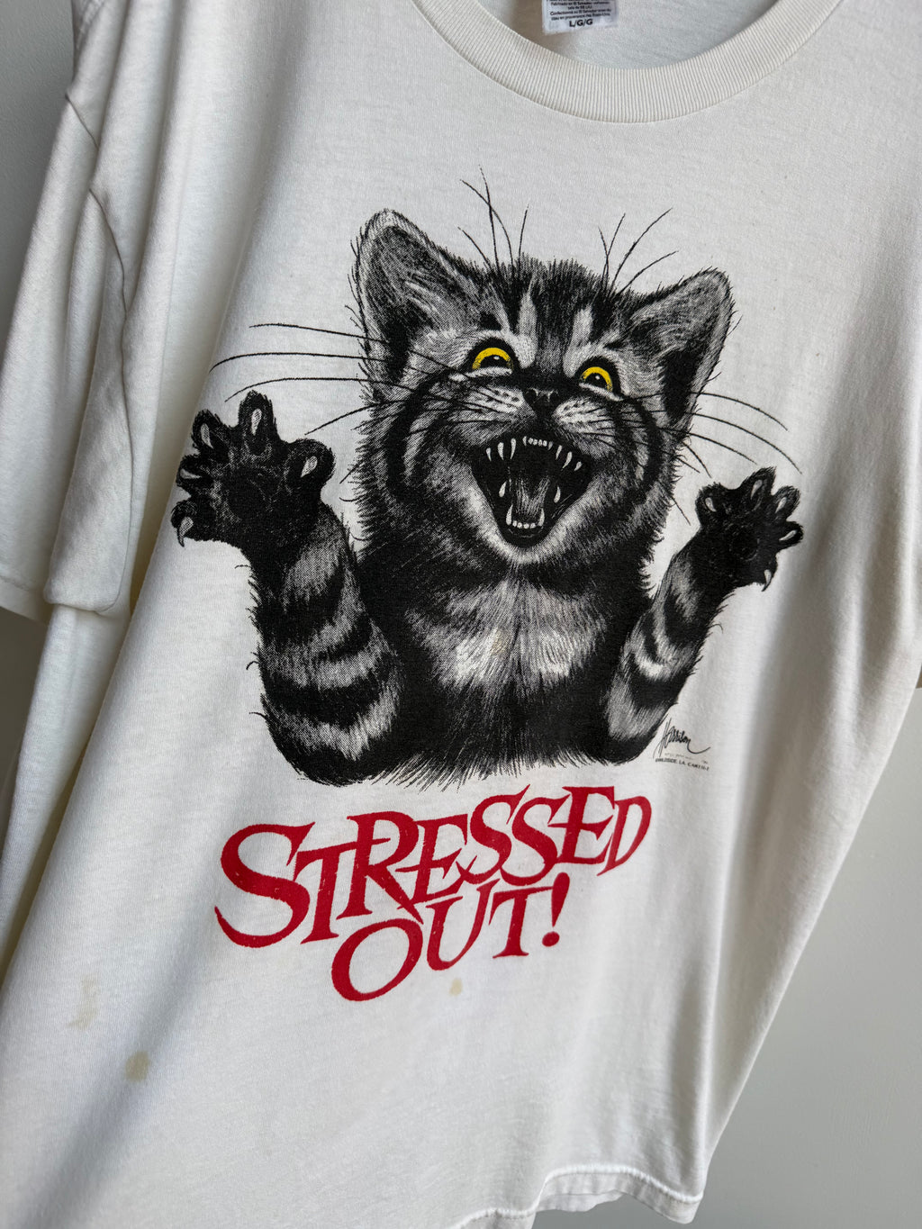 (L) Stressed Out Cat Tee