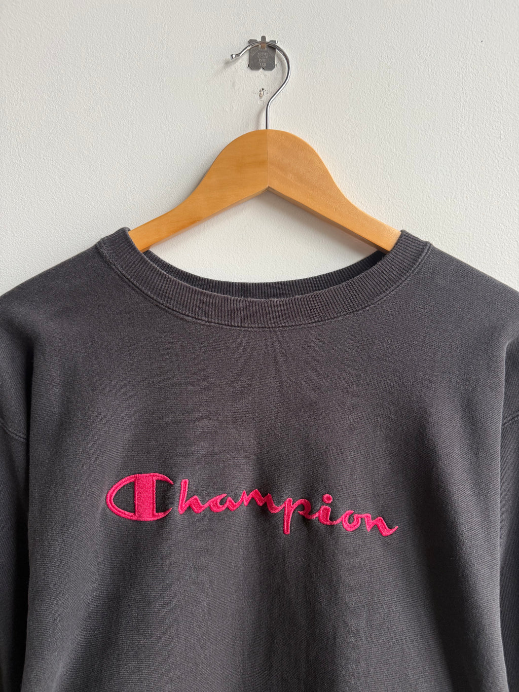 (XL) Black Champion Reverse Weave Crew