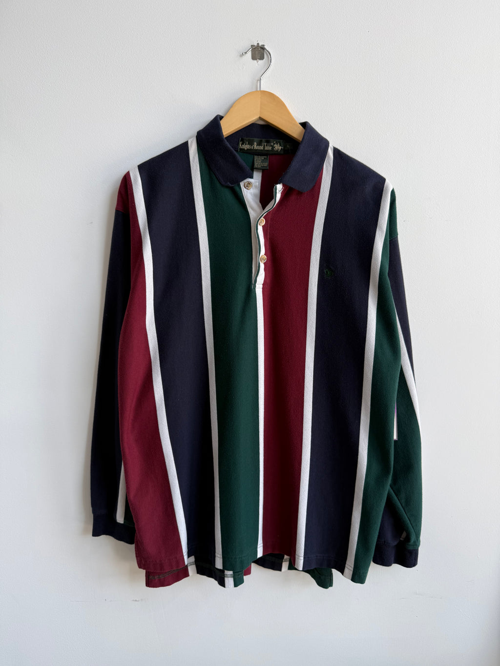 (L) Striped Rugby Polo Shirt