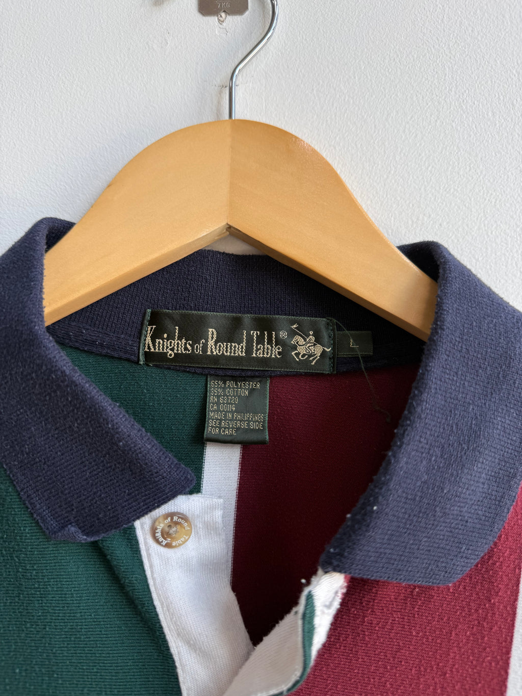 (L) Striped Rugby Polo Shirt