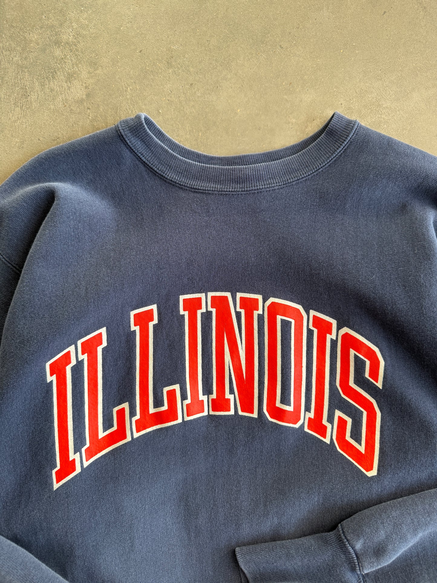 (XXL) Illinois Navy Reverse Weave Crew