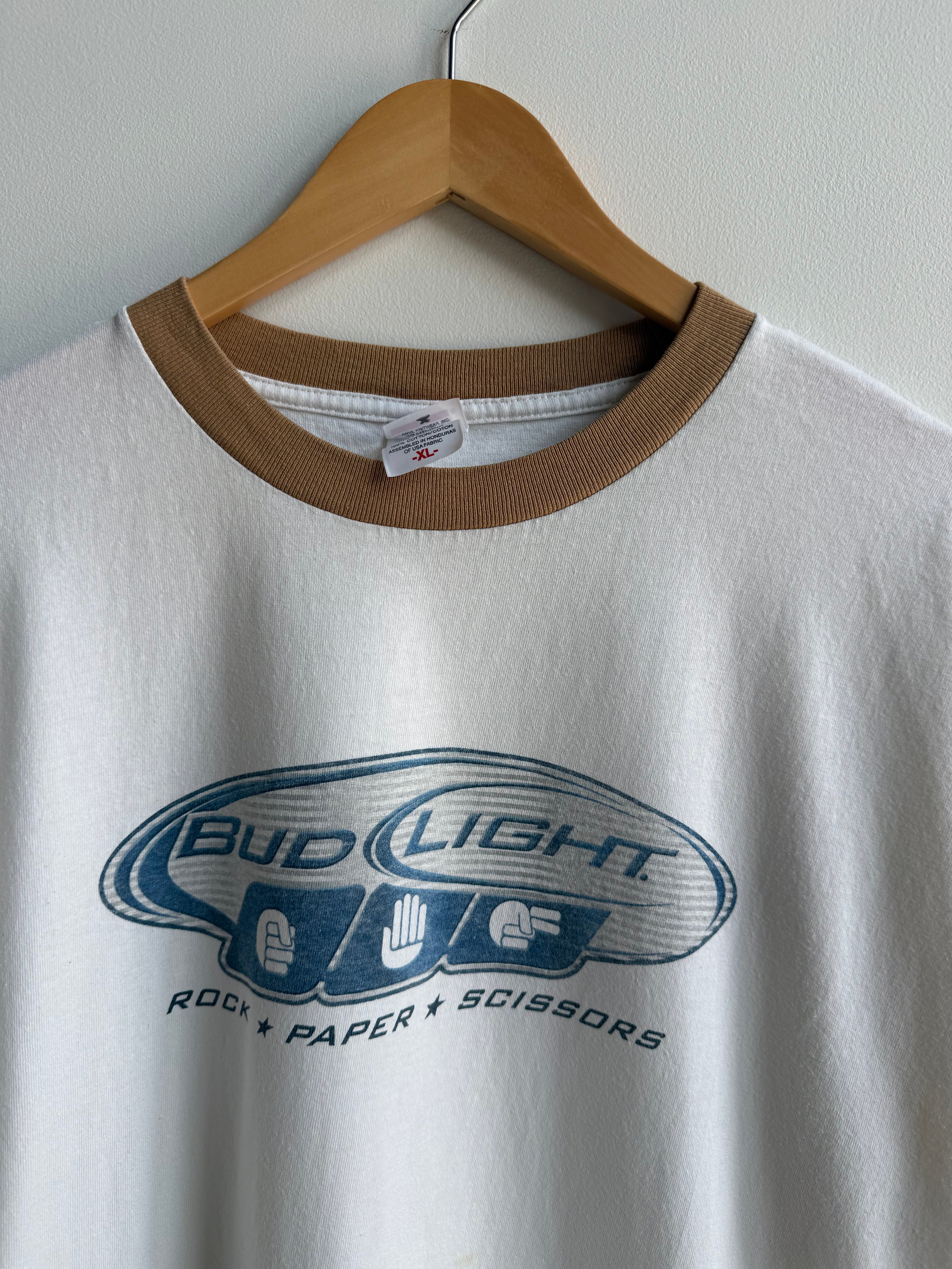 (XL) Bud Light Rock Paper Scissors Tee