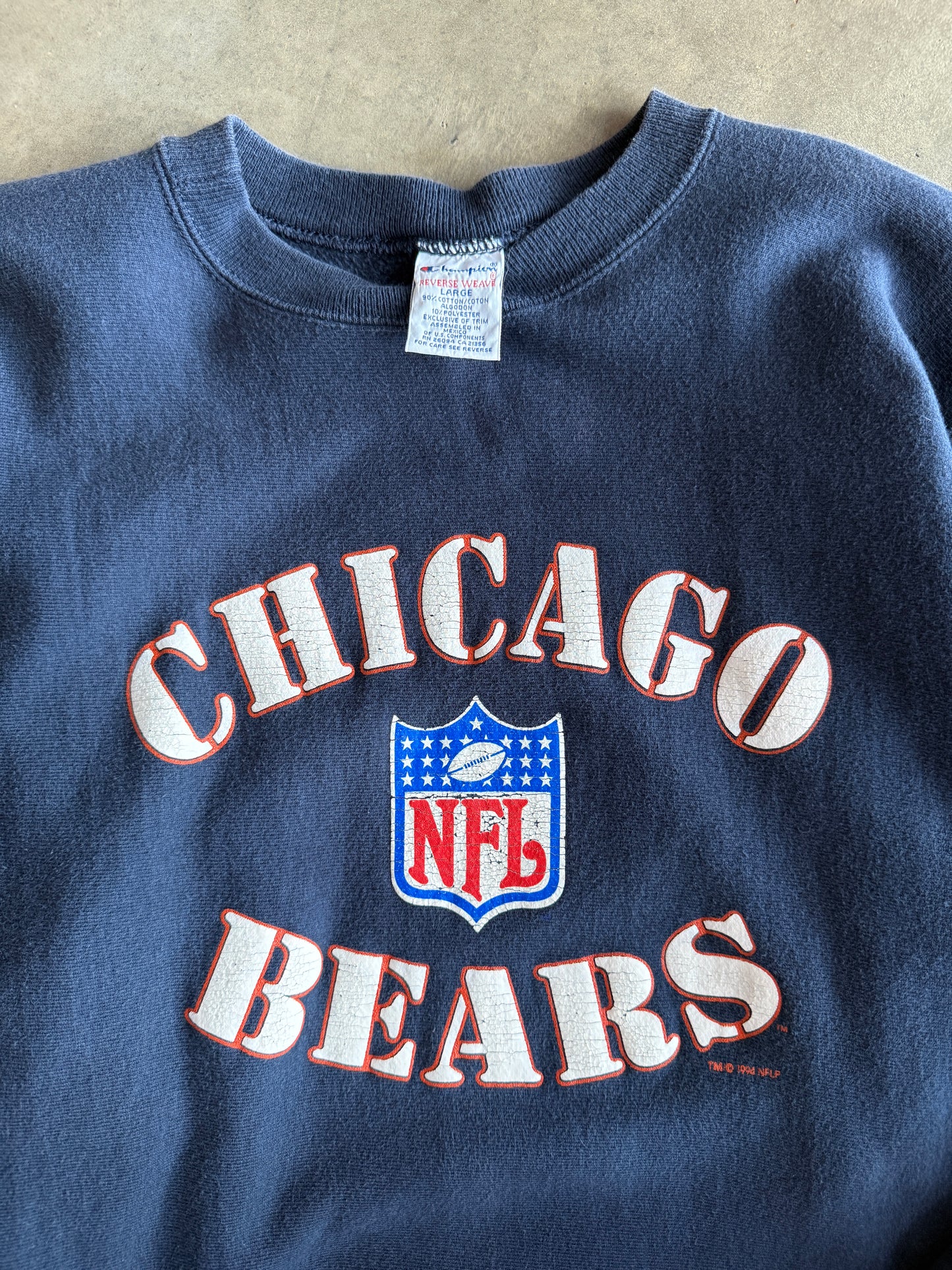 (L) Chicago Bears Reverse Weave Crew